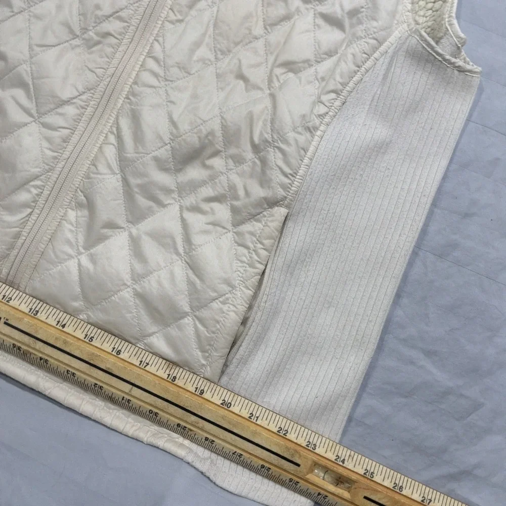 L.L Bean Cream Sherpa Lined Vest Quilted‎ Size XLR HIKING CASUAL TRAVEL